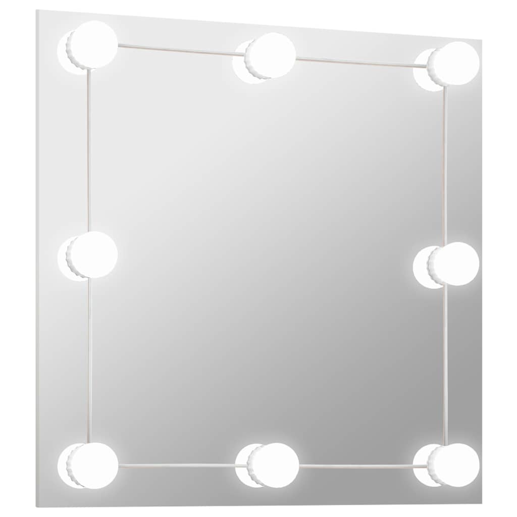 Wandspiegel mit LED-Beleuchtung Quadratisch Glas