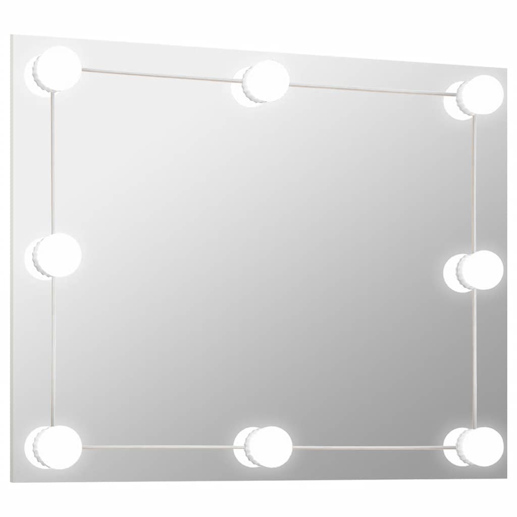 Wandspiegel ohne Rahmen mit LED-Beleuchtung Rechteckig Glas