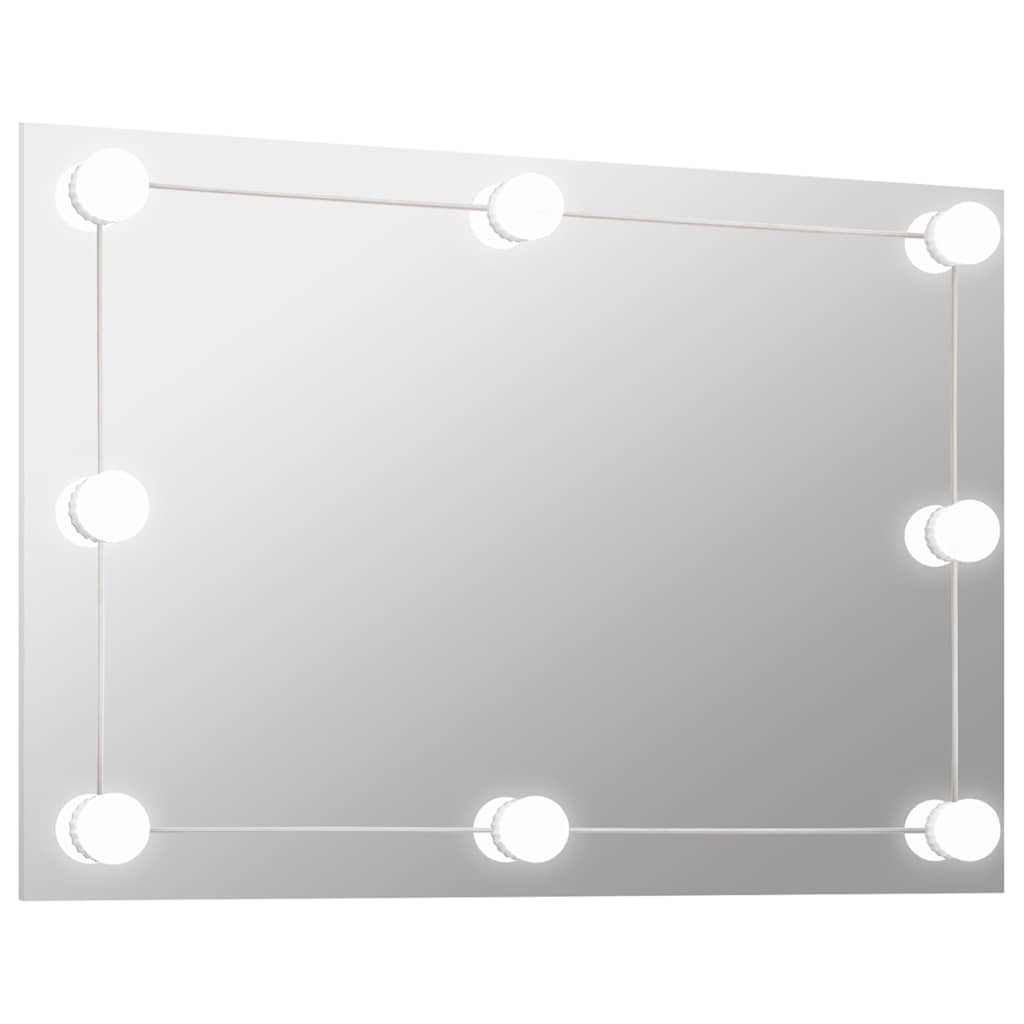 Wandspiegel ohne Rahmen mit LED-Beleuchtung Rechteckig Glas