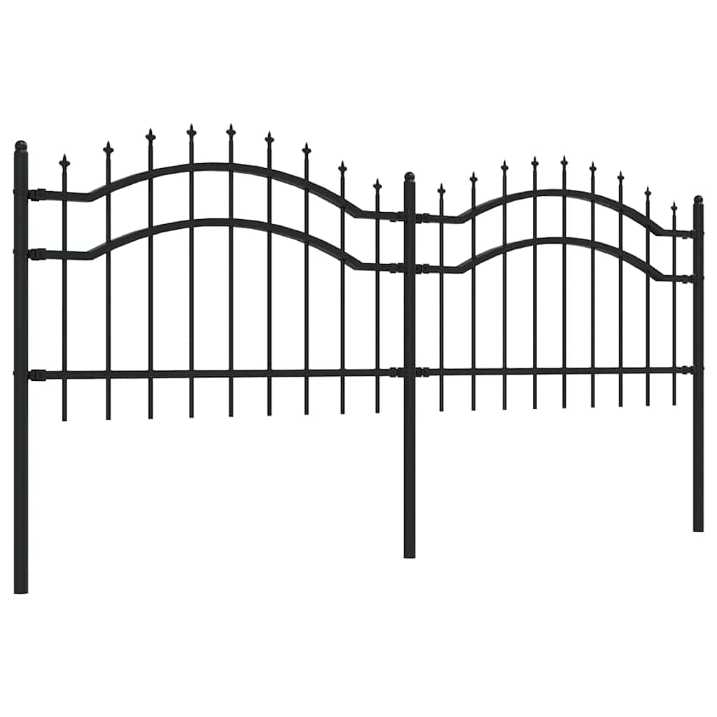 Gartenzaun Woerden mit Speerspitze Schwarz 240 x 75 cm Stahl