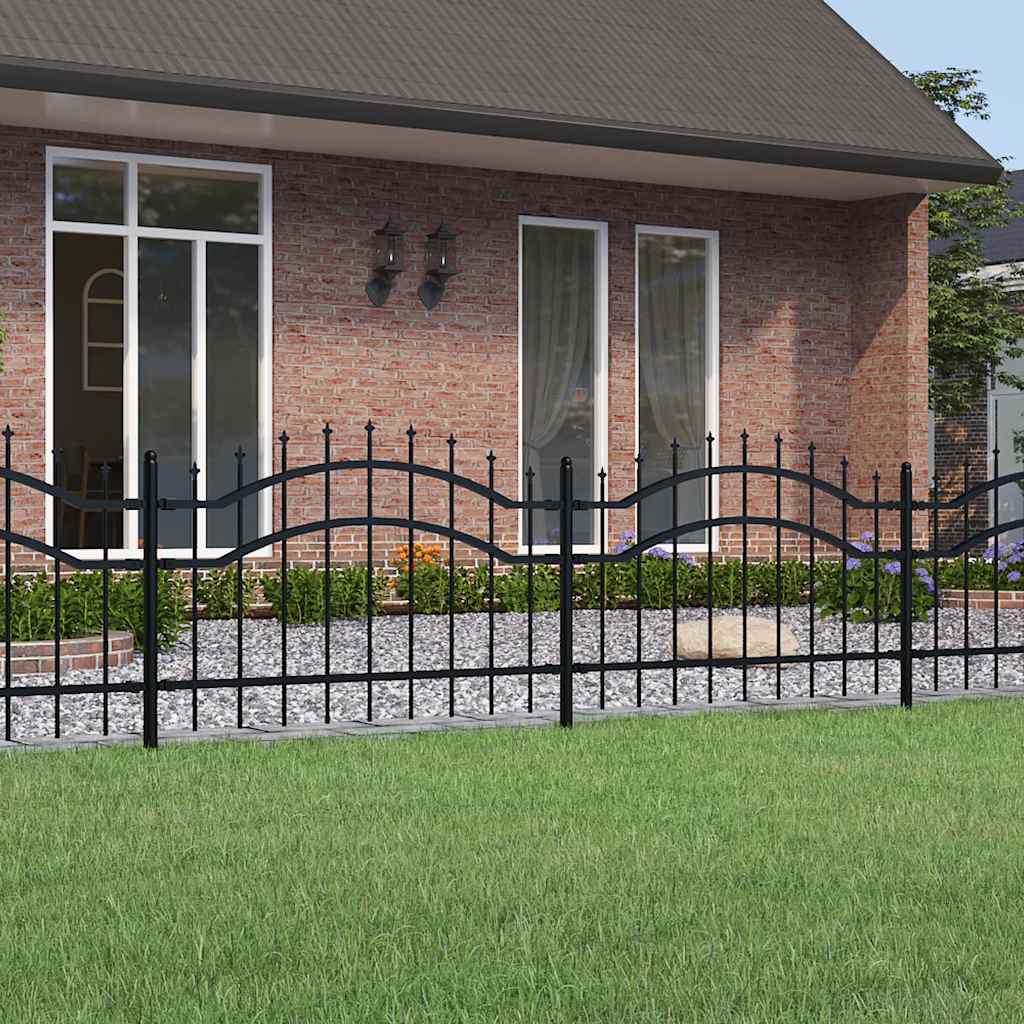 Gartenzaun Woerden mit Speerspitze Schwarz 240 x 75 cm Stahl