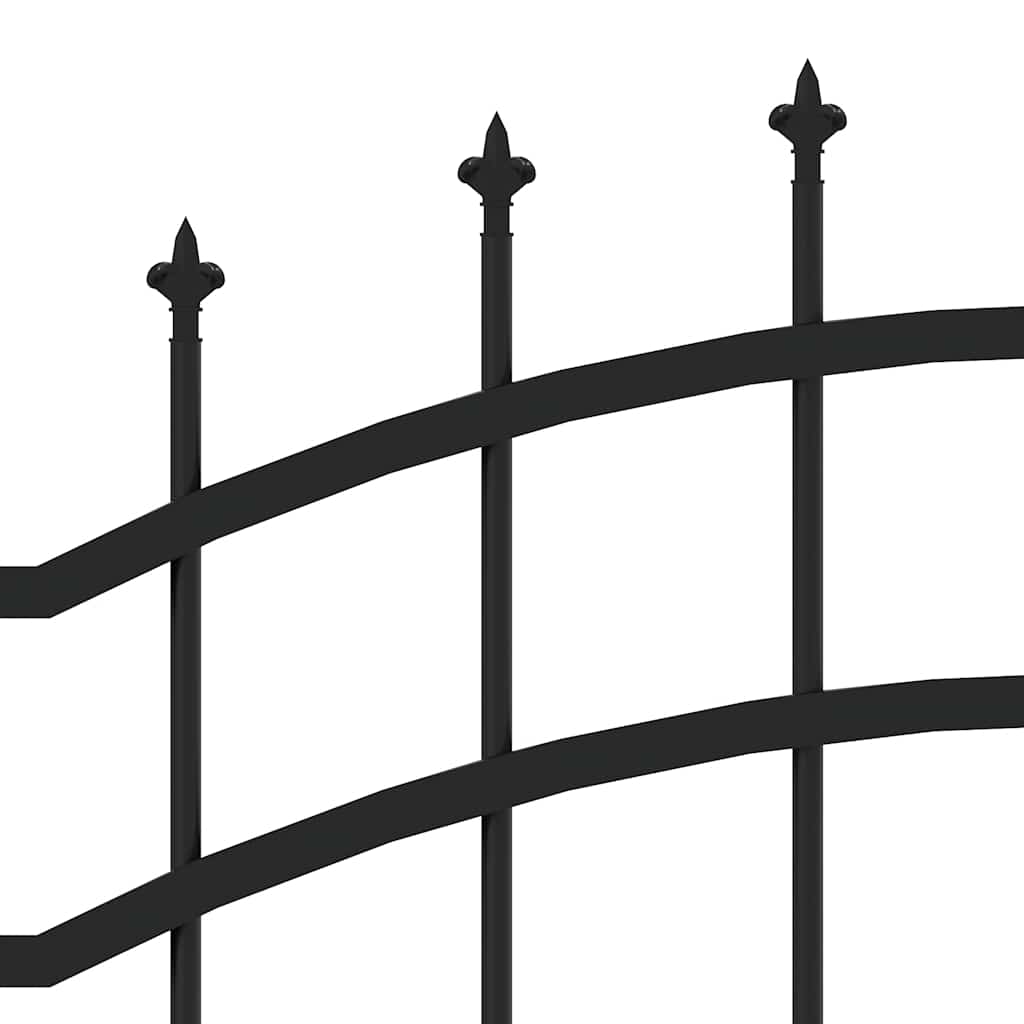 Gartenzaun Woerden mit Speerspitze Schwarz 240 x 100 cm Stahl