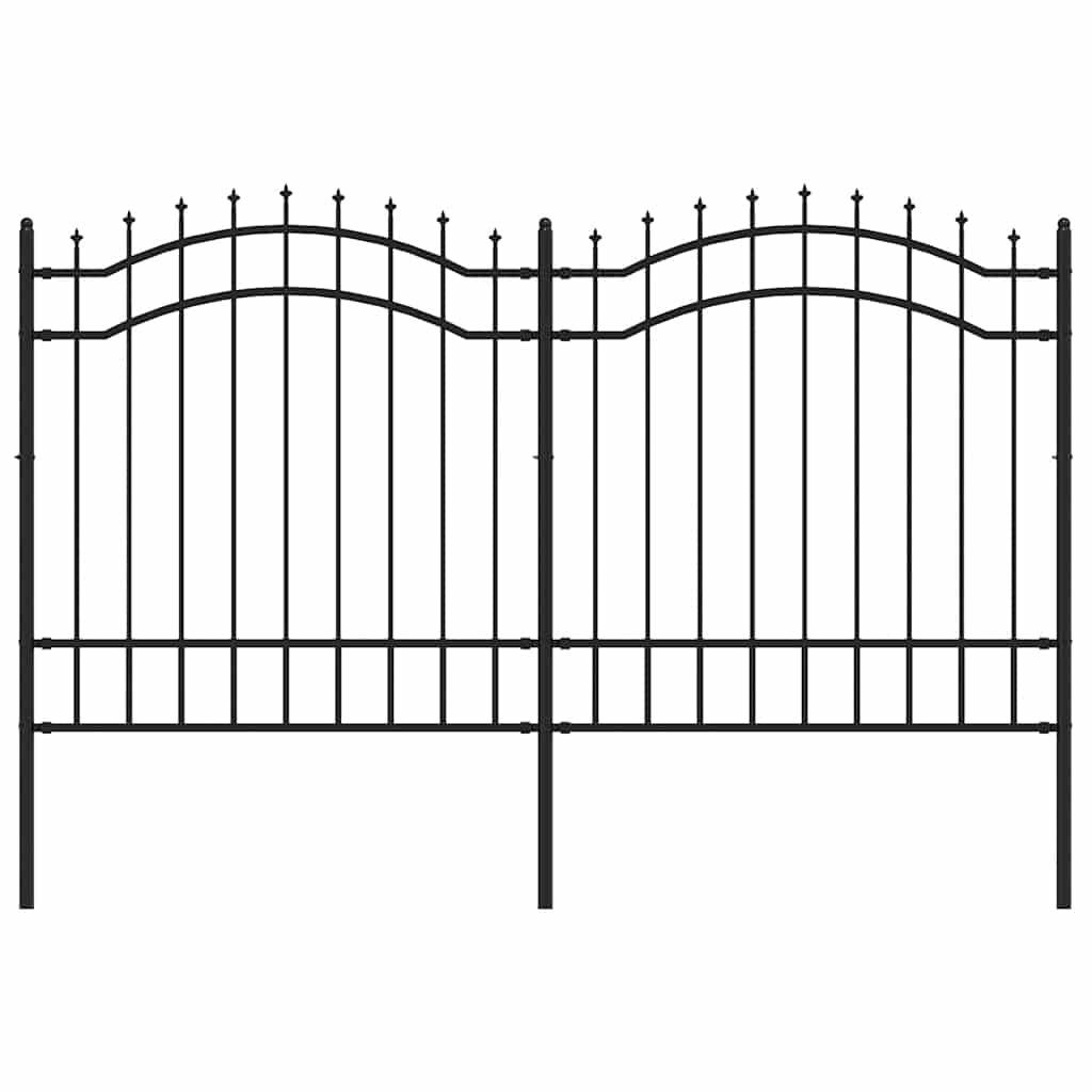 Gartenzaun Woerden mit Speerspitze Schwarz 240 x 125 cm Stahl