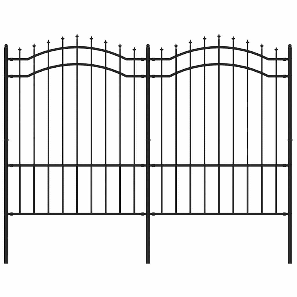 Gartenzaun Woerden mit Speerspitze Schwarz 240 x 150 cm Stahl