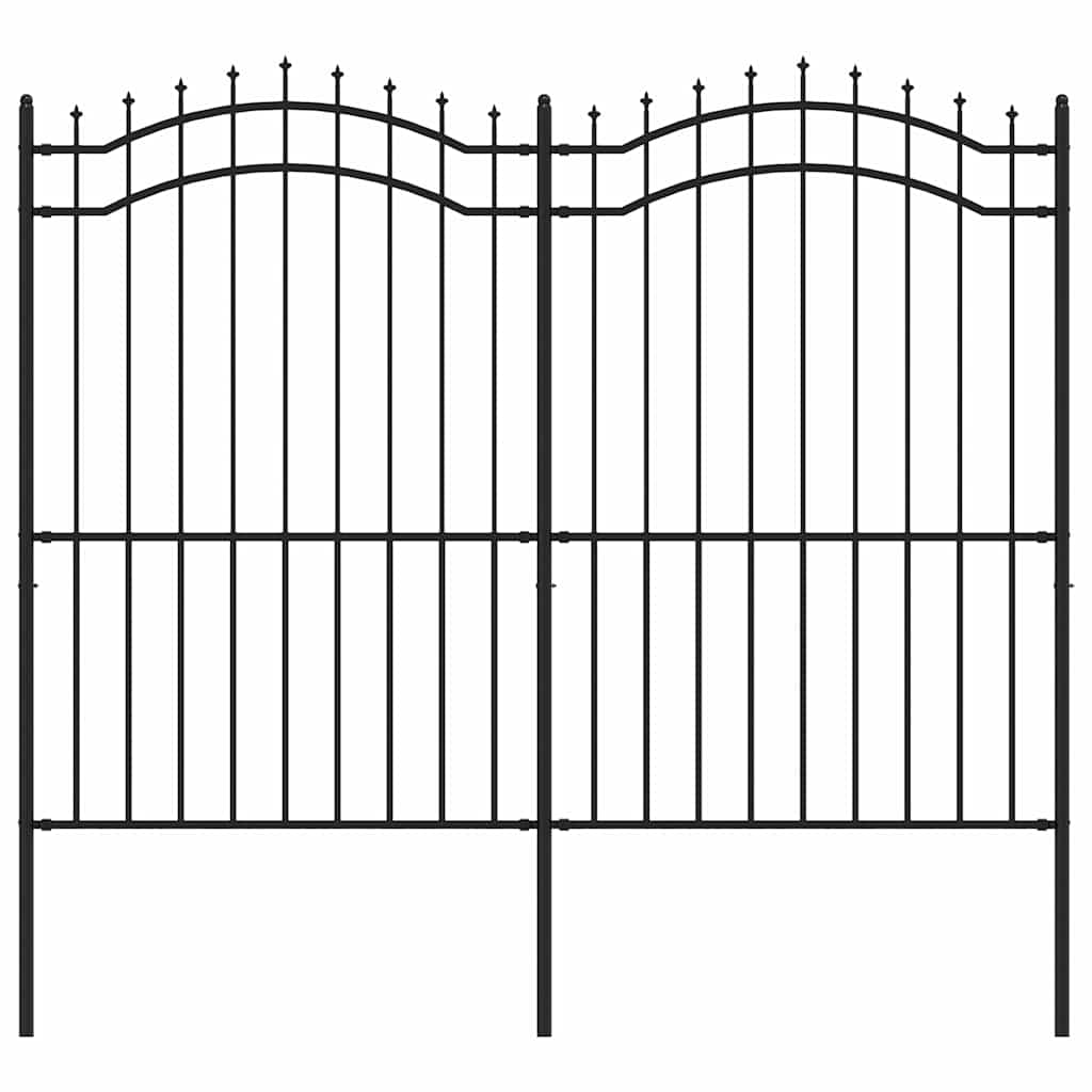 Gartenzaun Woerden mit Speerspitze Schwarz 240 x 175 cm Stahl