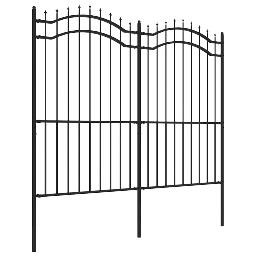 Gartenzaun Woerden mit Speerspitze Schwarz 240 x 175 cm Stahl