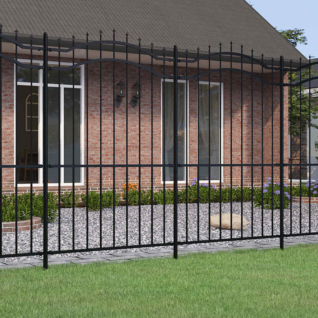 Gartenzaun Woerden mit Speerspitze Schwarz 240 x 175 cm Stahl