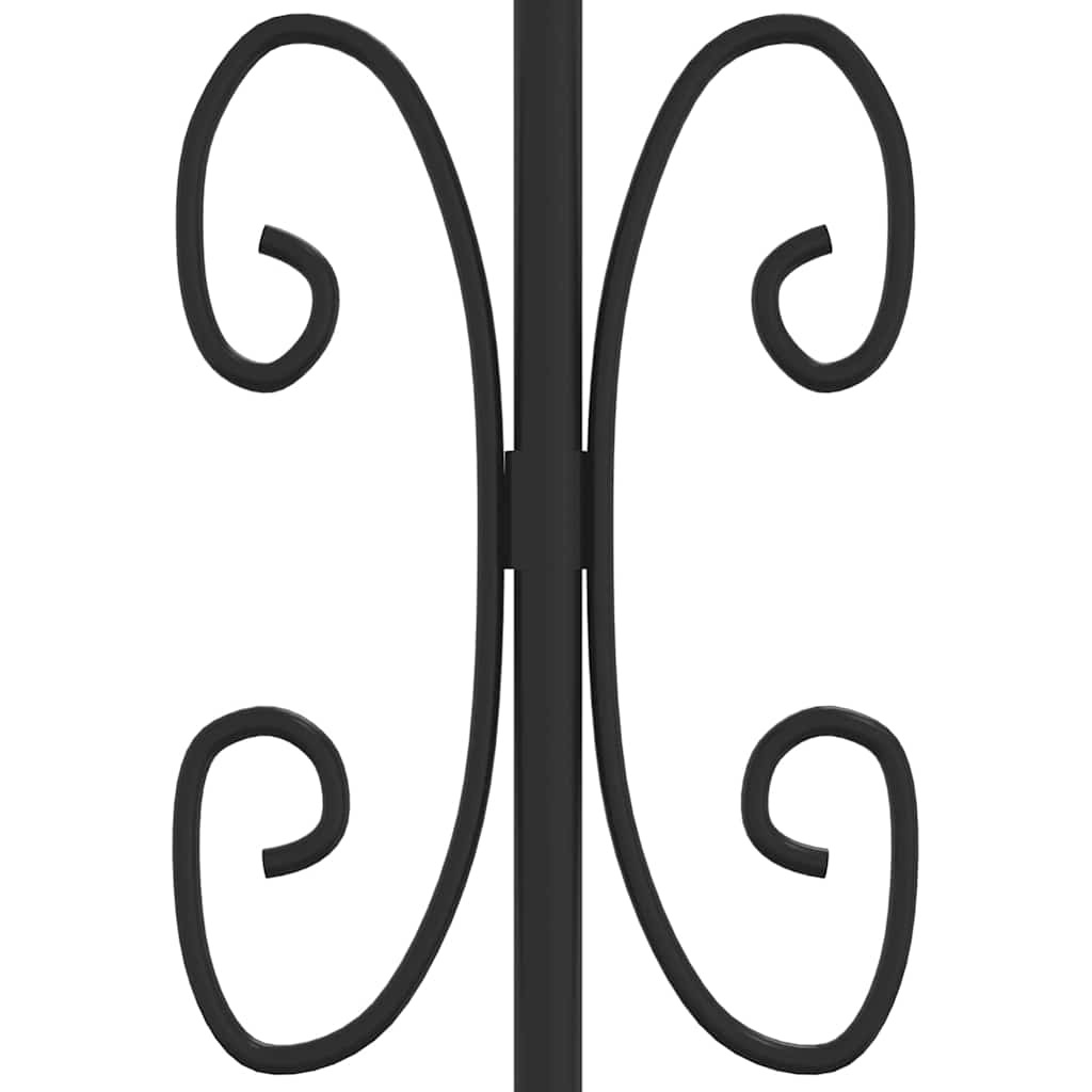 Gartenzaun mit Speerspitze Schwarz 240 x 75 cm Pulverbeschichteter Stahl