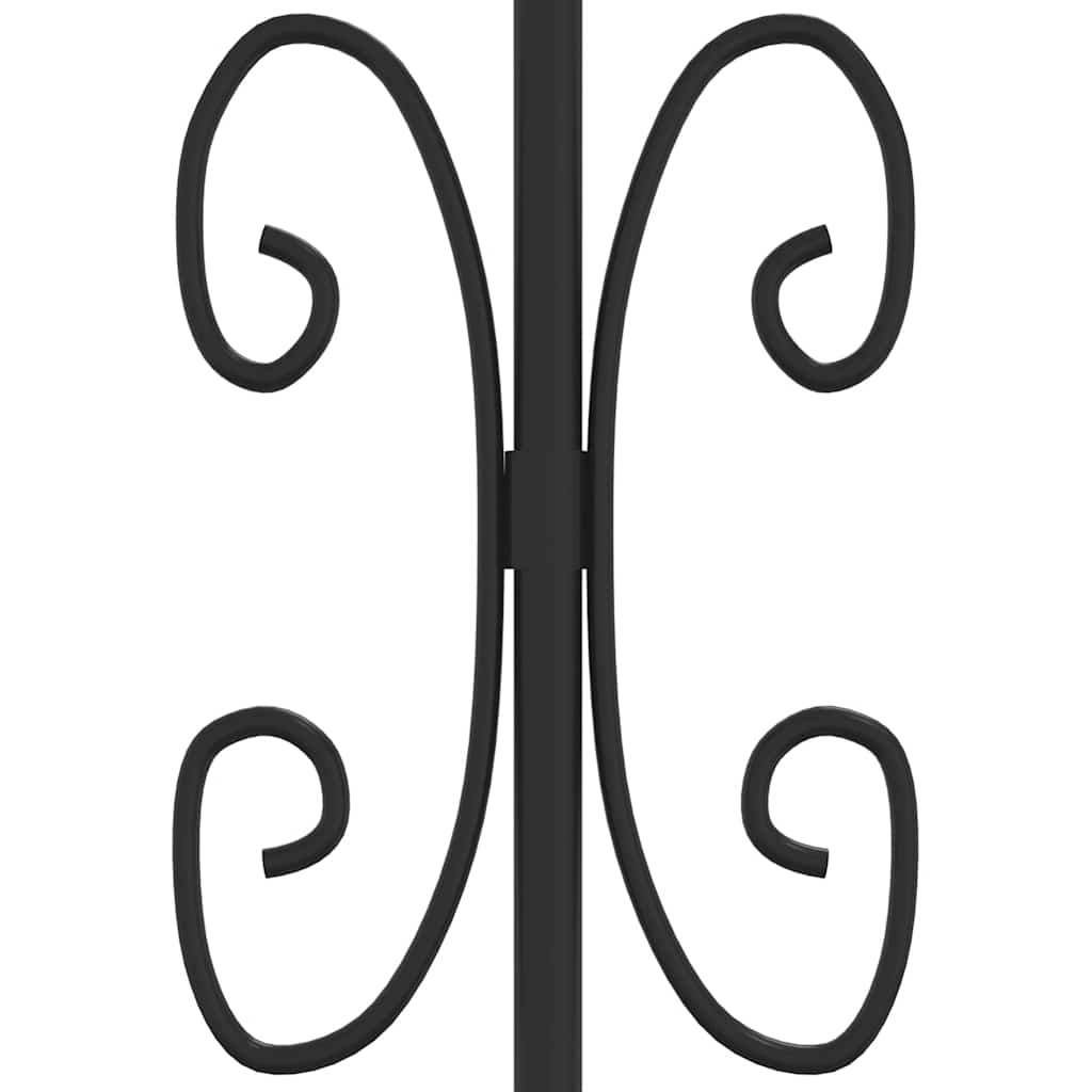 Gartenzaun mit Speerspitze Schwarz 240 x 125 cm Pulverbeschichteter Stahl