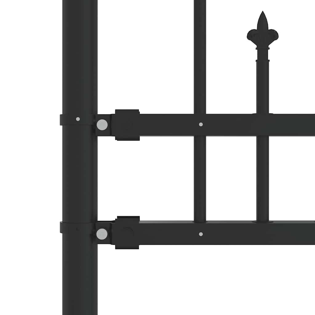 Gartenzaun KAMPEN mit Speerspitze Schwarz 240 x 175 cm Stahl