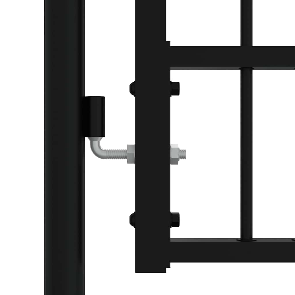 Gartentor KAMPEN mit Speerspitze Schwarz 302 x 78 cm Stahl