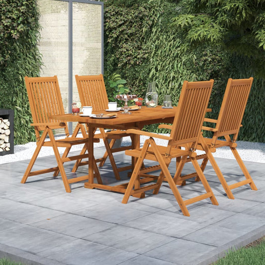 5-tlg. Garten-Essgruppe Massivholz Akazie 120-170 cm