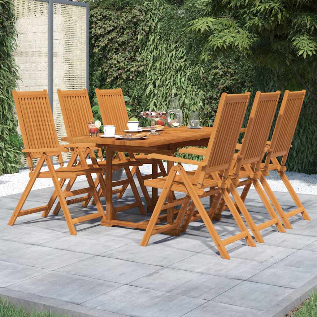 7-tlg. Garten-Essgruppe Massivholz Akazie 120-170 cm