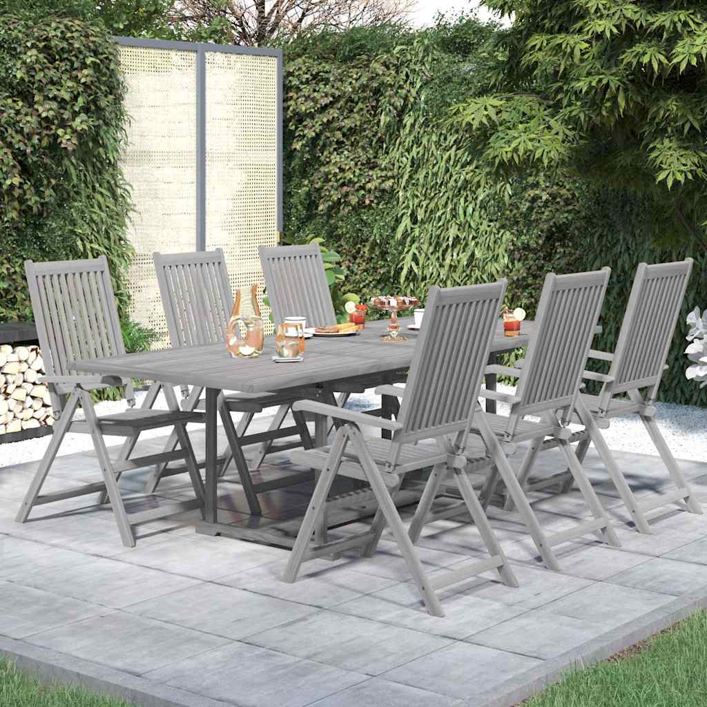 7-tlg. Garten-Essgruppe Massivholz Akazie