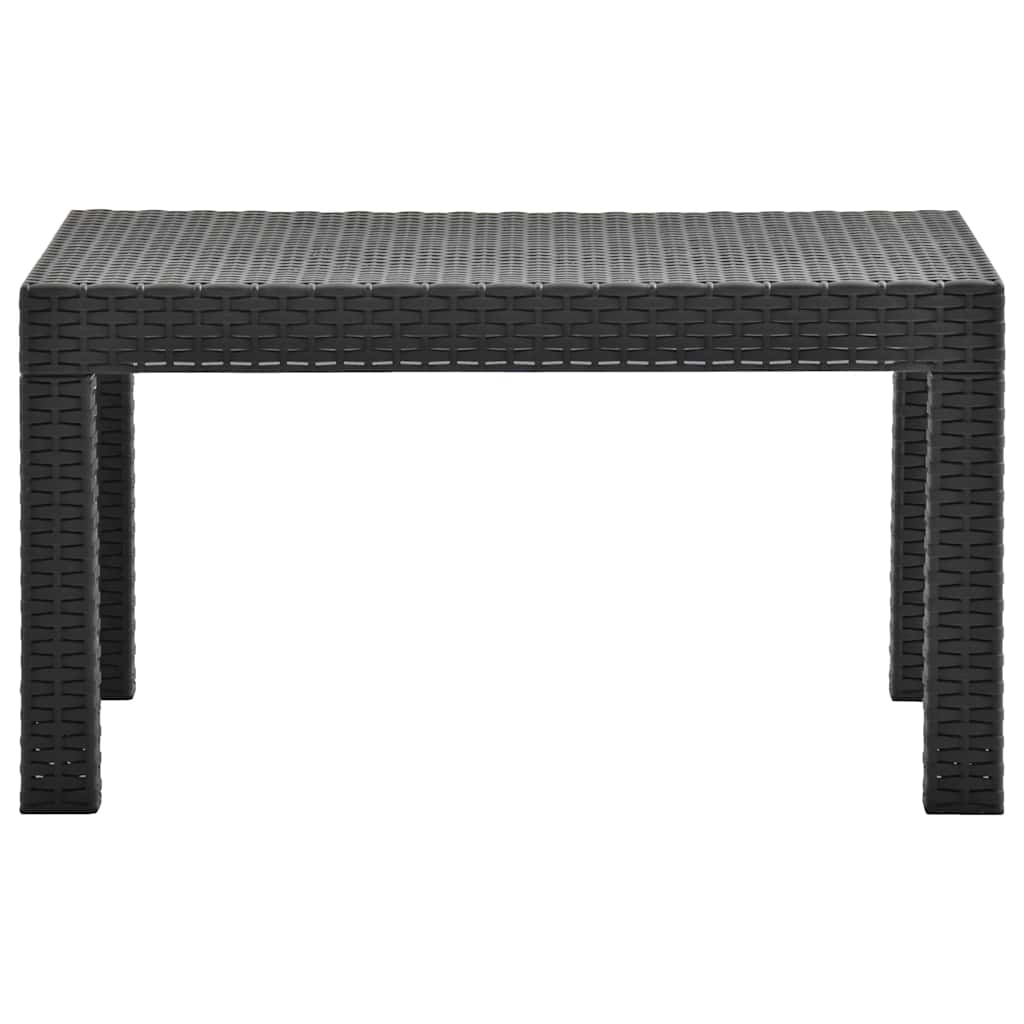 2-tlg. Garten-Lounge-Set mit Kissen PP Rattan Anthrazit