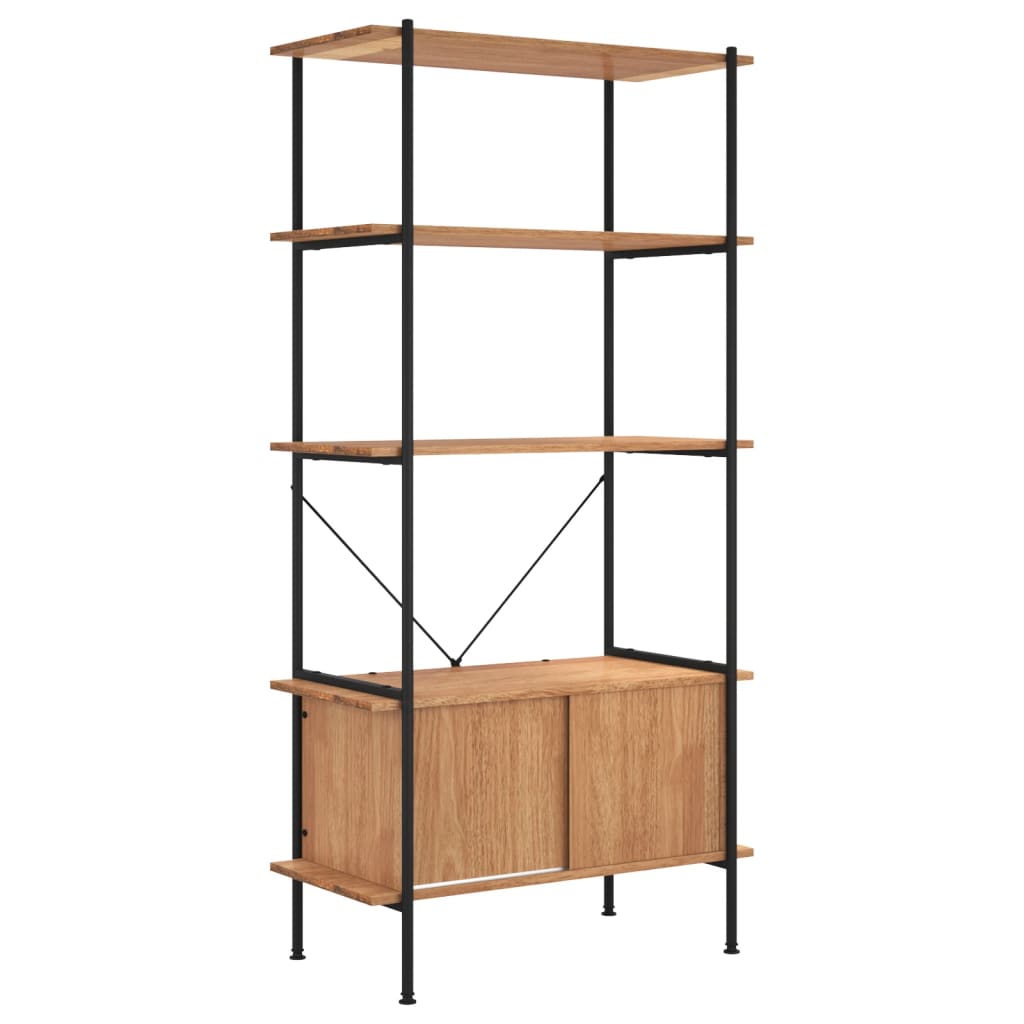 Shelf with 5 shelves and cupboard 80x40x163 cm steel wood material