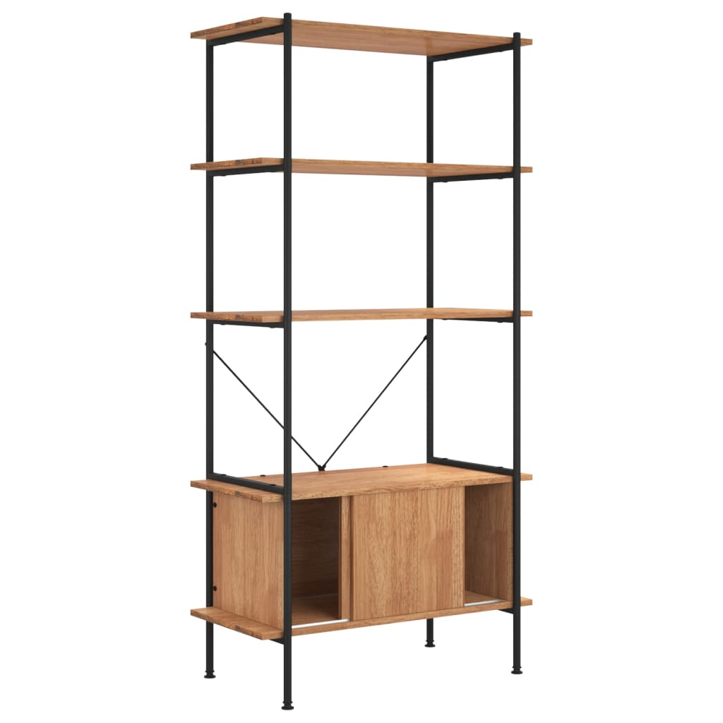 Shelf with 5 shelves and cupboard 80x40x163 cm steel wood material