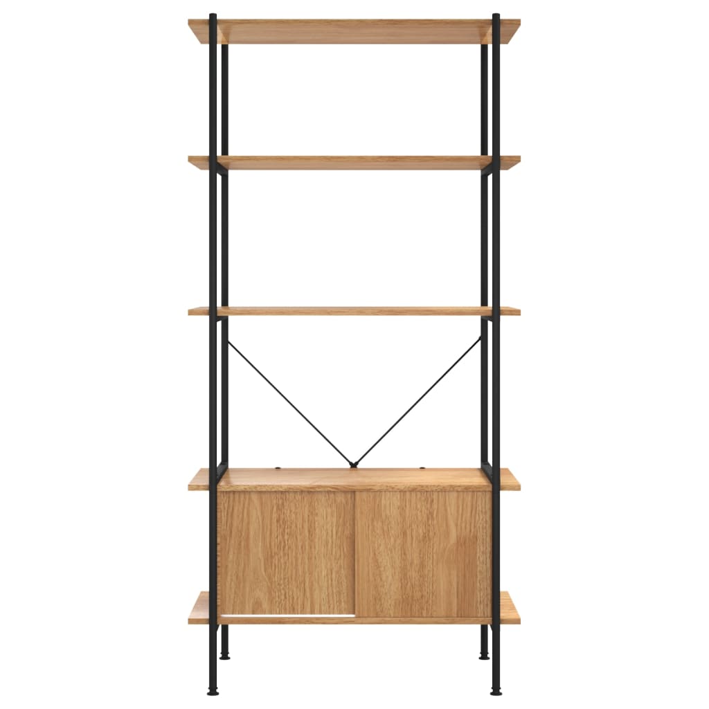 Shelf with 5 shelves and cupboard 80x40x163 cm steel wood material