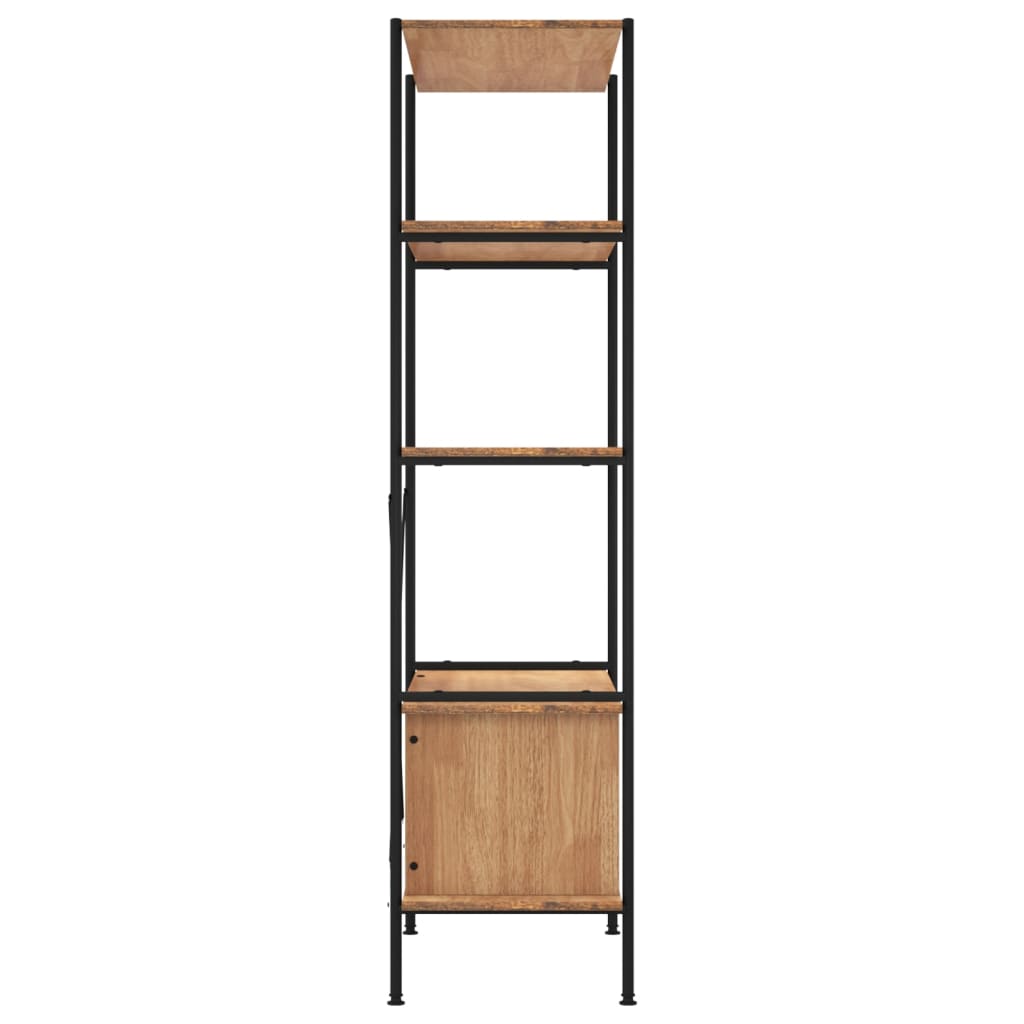 Shelf with 5 shelves and cupboard 80x40x163 cm steel wood material