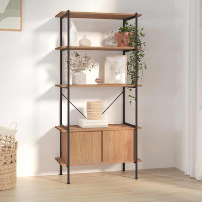 Regal mit 5 Böden und Schrank 80x40x163 cm Stahl Holzwerkstoff