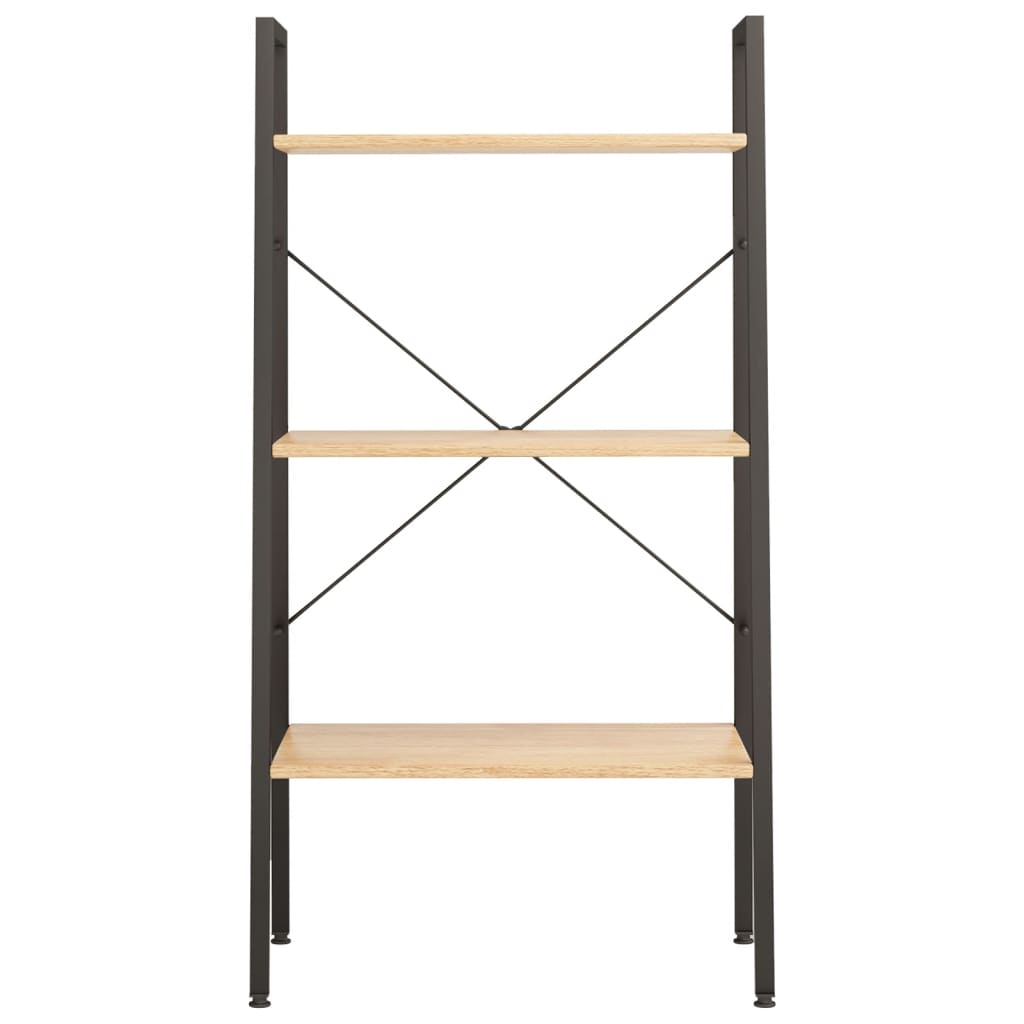 Étagère autoportante à 3 niveaux, marron clair et noir, 56 x 35 x 108 cm