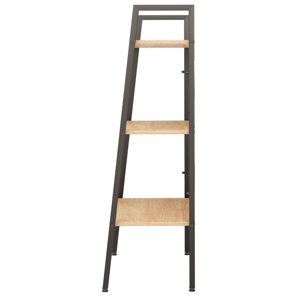 Étagère autoportante à 3 niveaux, marron clair et noir, 56 x 35 x 108 cm