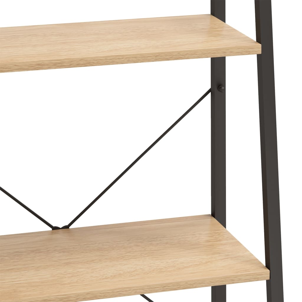Étagère autoportante à 3 niveaux, marron clair et noir, 56 x 35 x 108 cm