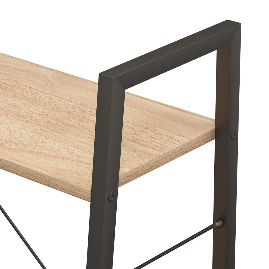 Étagère autoportante à 3 niveaux, marron clair et noir, 56 x 35 x 108 cm
