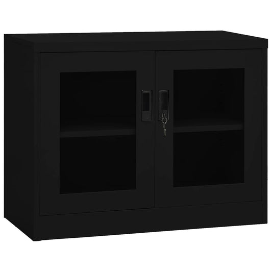 Armoire de bureau noire 90x40x70 cm en acier