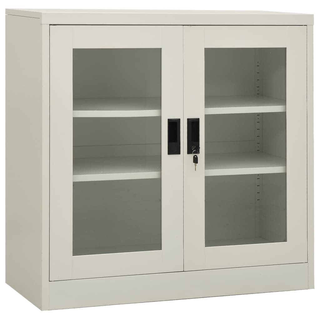 Armoire de bureau gris clair 90x40x90 cm en acier
