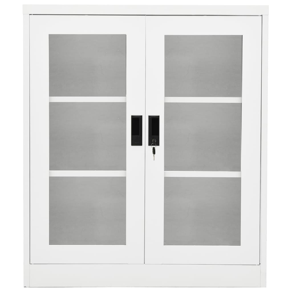 Armoire de bureau blanche 90x40x105 cm en acier