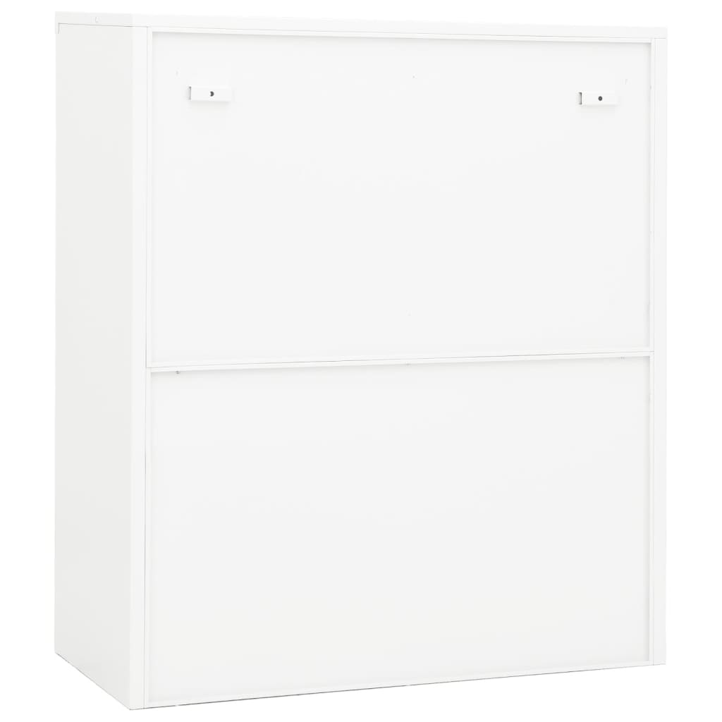 Armoire de bureau blanche 90x40x105 cm en acier