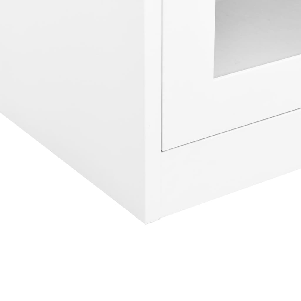 Armoire de bureau blanche 90x40x105 cm en acier
