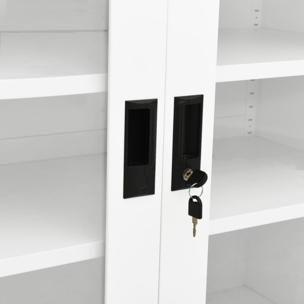 Armoire de bureau blanche 90x40x105 cm en acier
