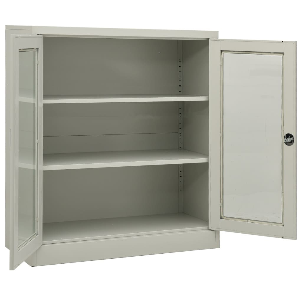 Office cabinet light grey 90x40x105 cm steel