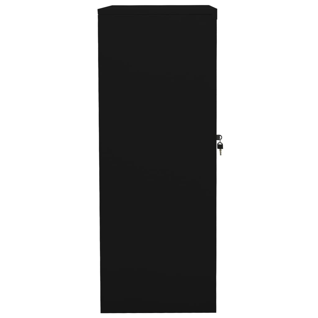 Armoire de bureau noire 90x40x105 cm en acier
