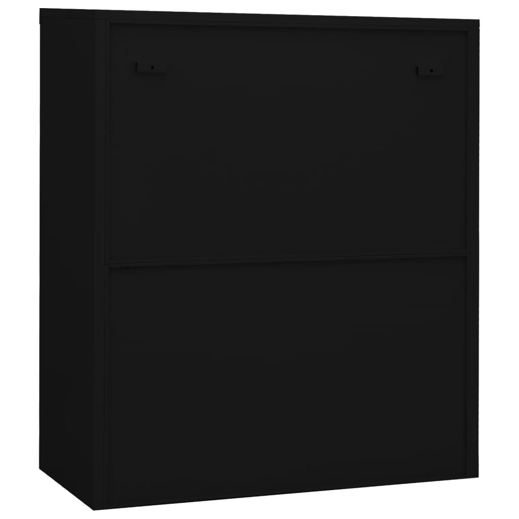 Armoire de bureau noire 90x40x105 cm en acier