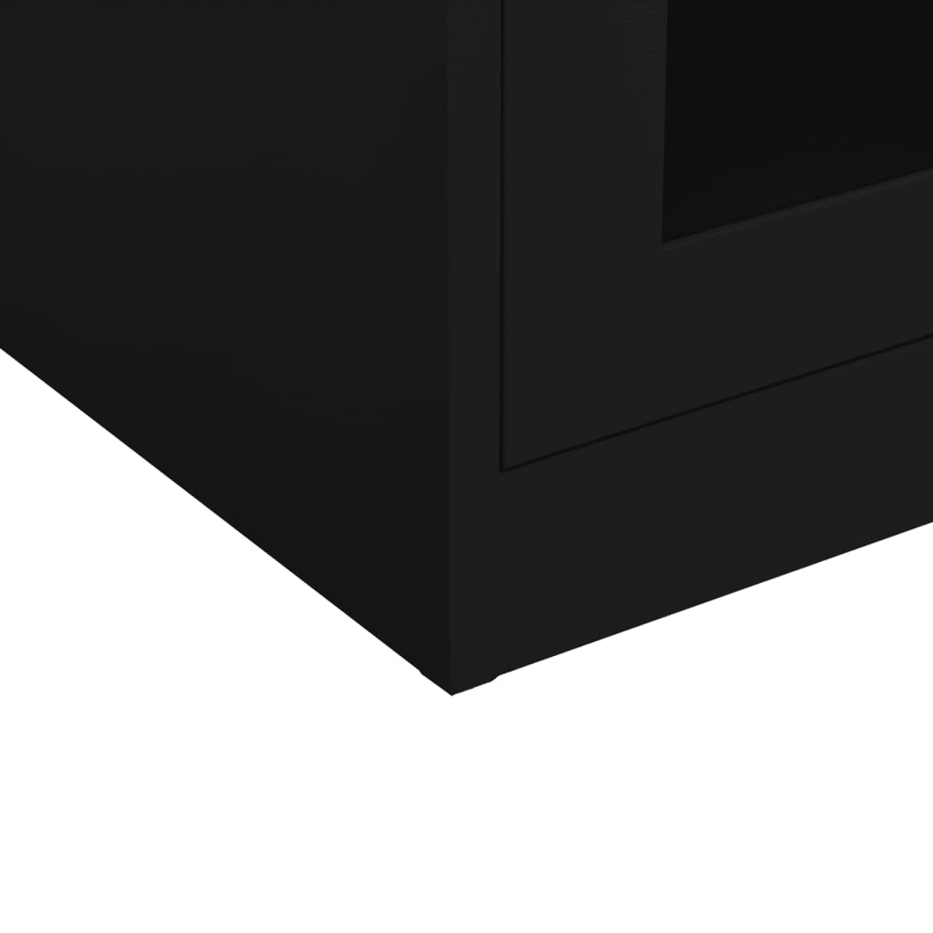 Armoire de bureau noire 90x40x105 cm en acier
