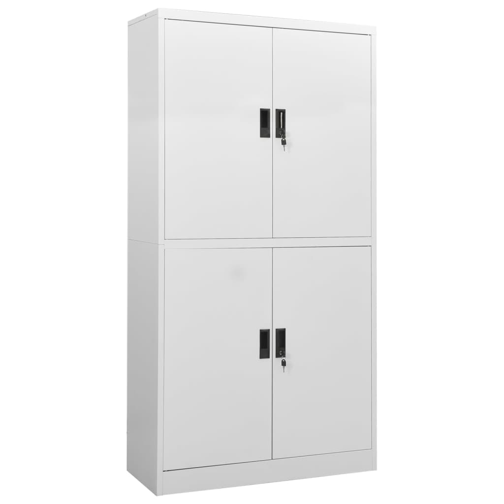 Armoire de bureau gris clair 90x40x180 cm en acier