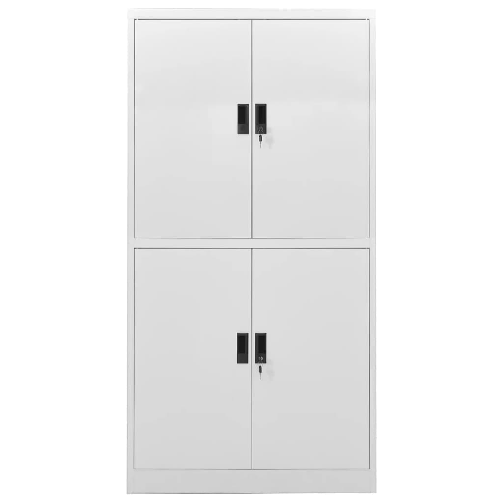 Armoire de bureau gris clair 90x40x180 cm en acier