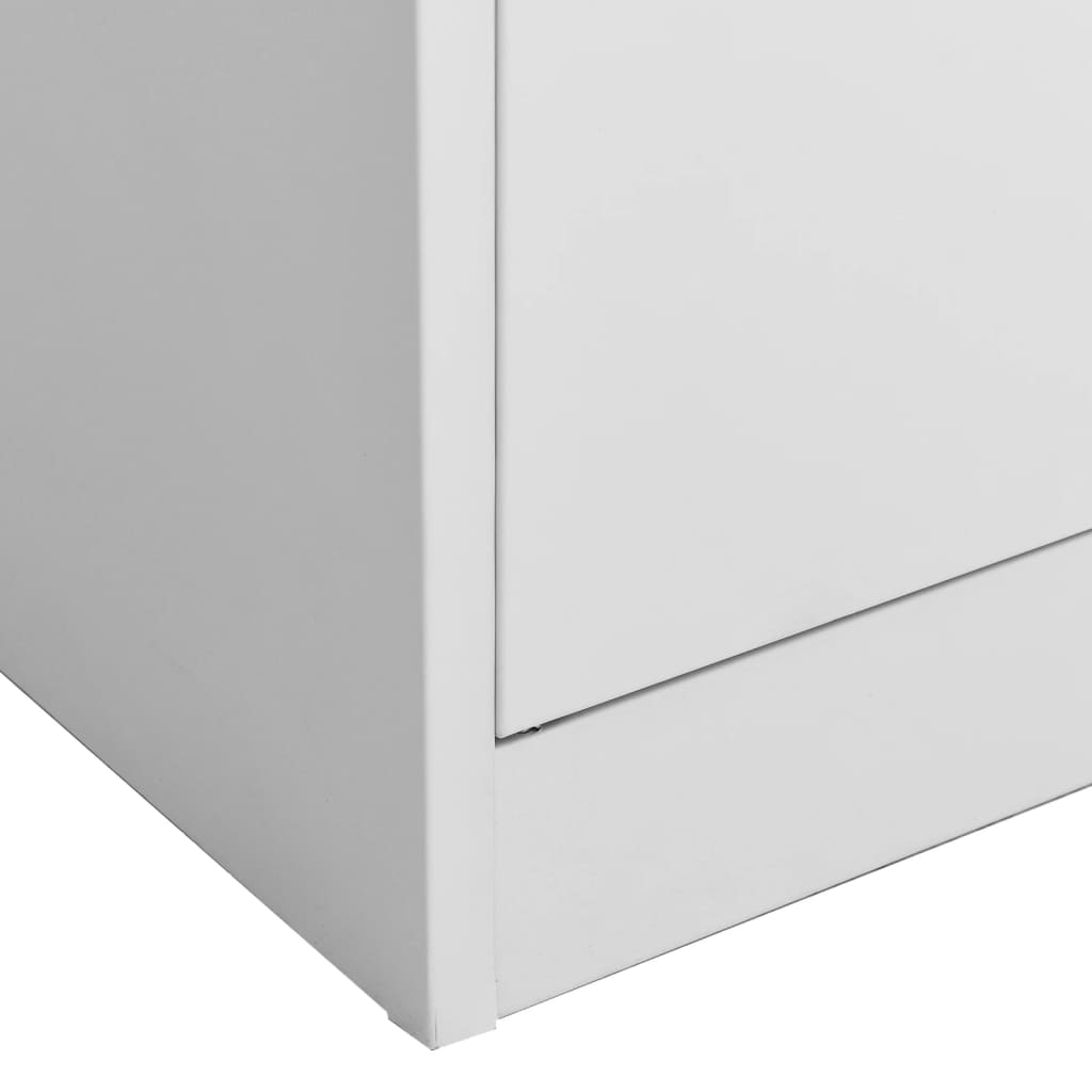 Armoire de bureau gris clair 90x40x180 cm en acier