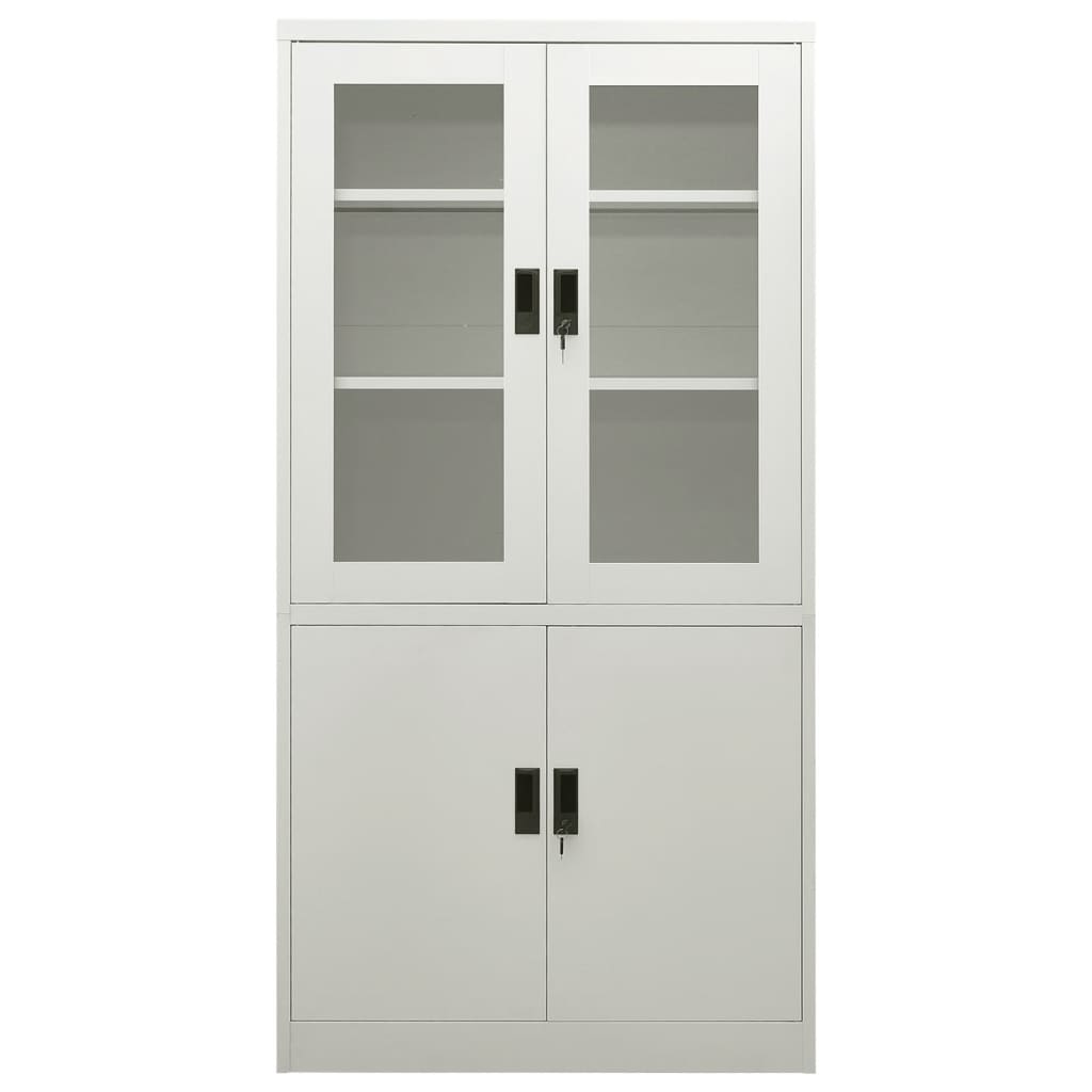Armoire de bureau gris clair 90x40x180 cm en acier