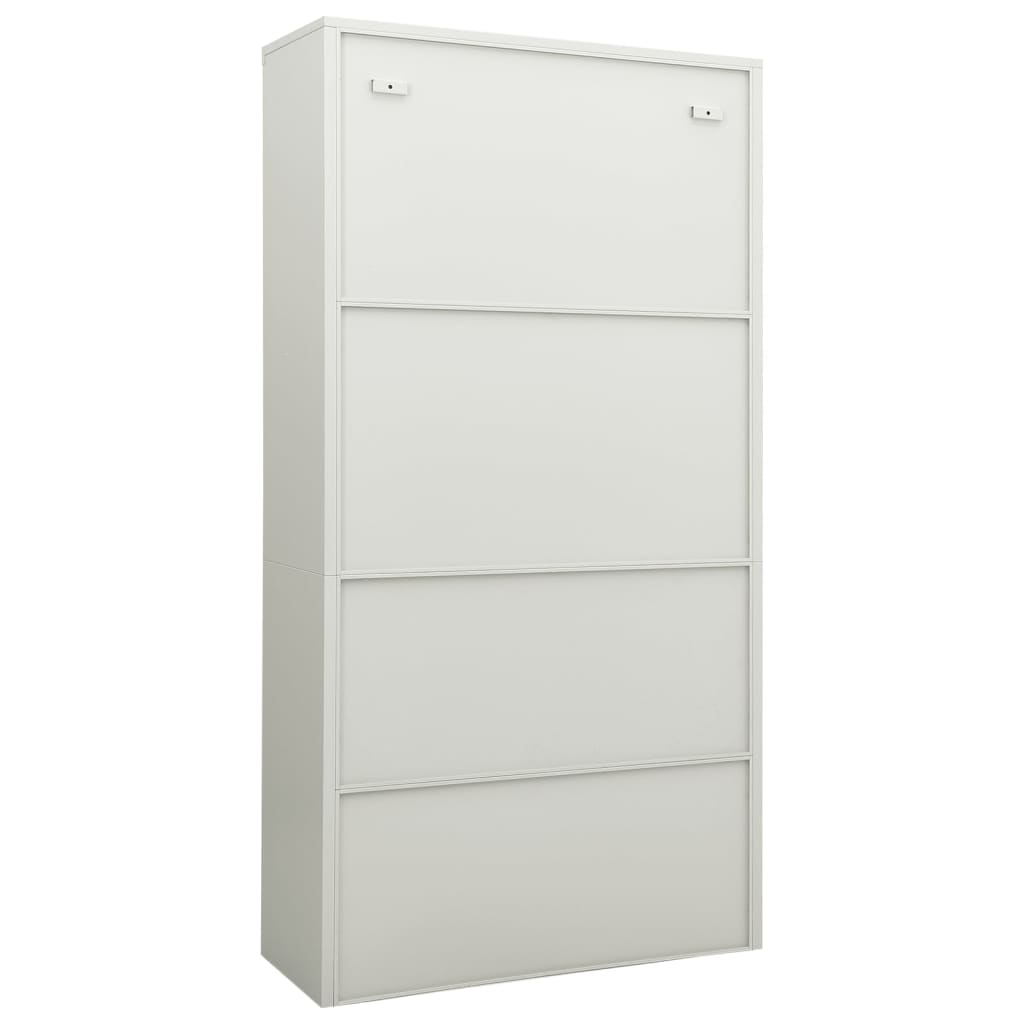 Armoire de bureau gris clair 90x40x180 cm en acier