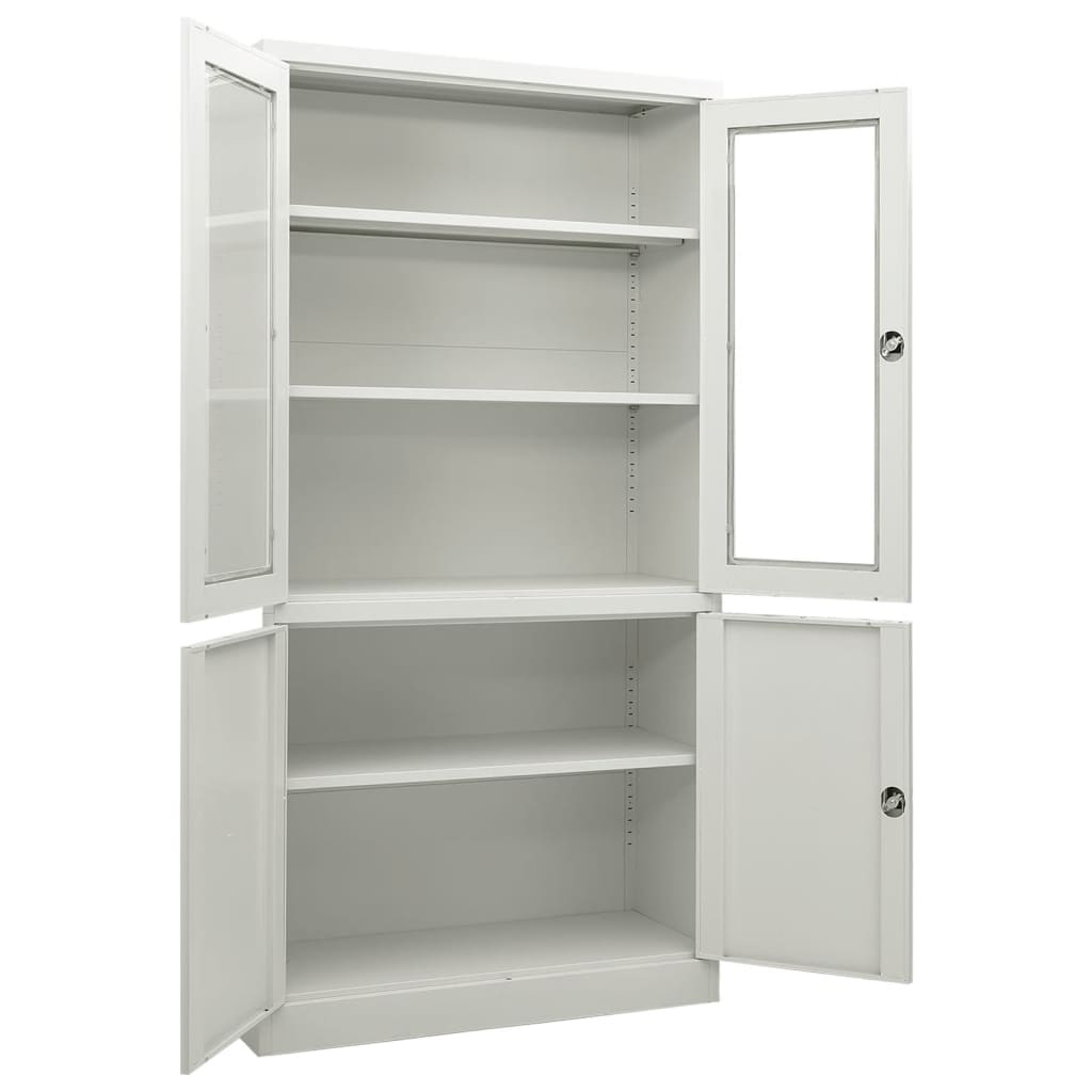 Armoire de bureau gris clair 90x40x180 cm en acier
