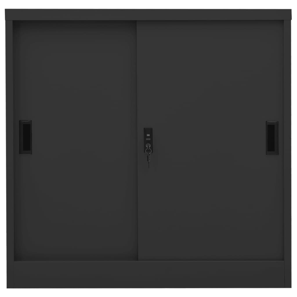 Armoire de bureau avec porte coulissante anthracite 90x40x90 cm acier