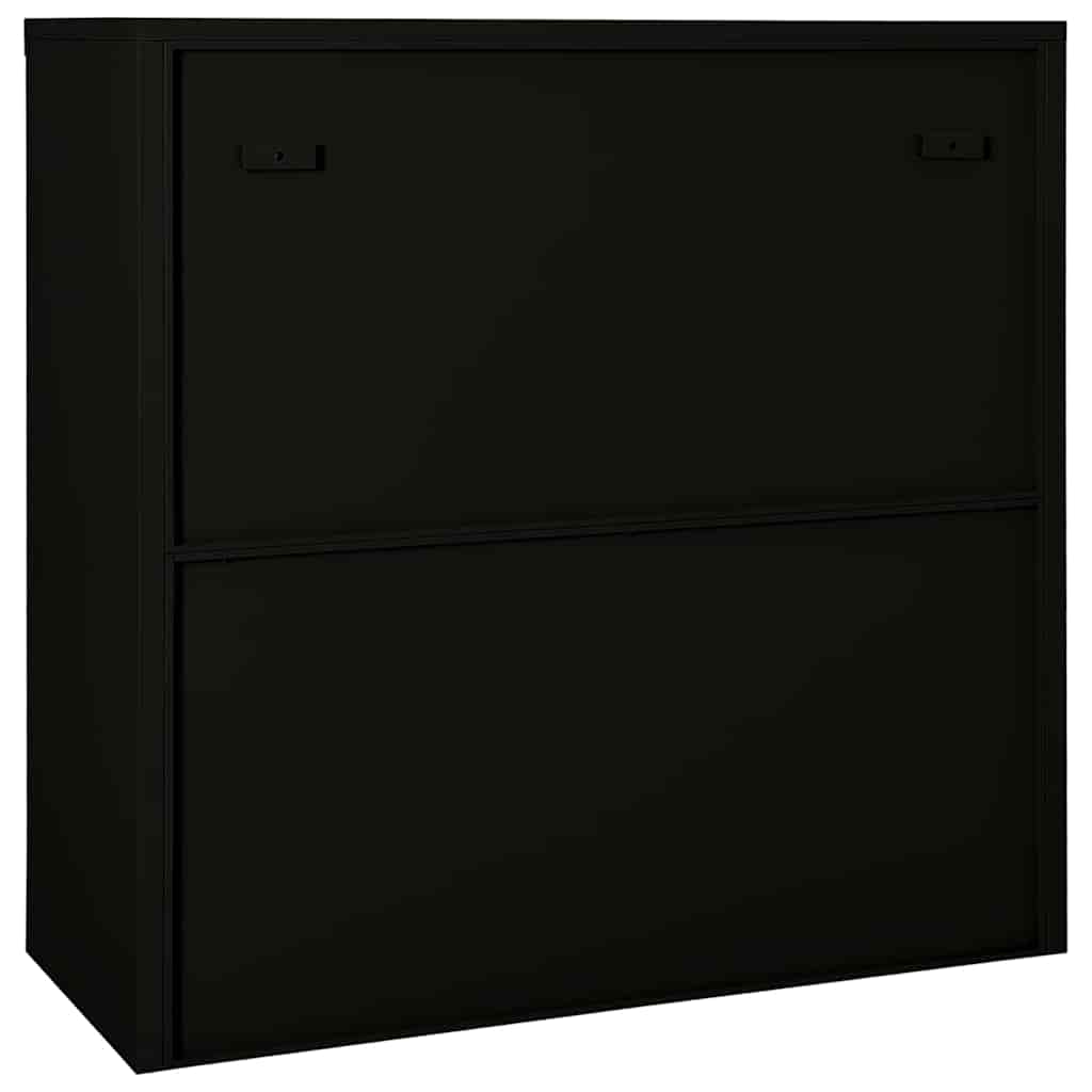 Schrank mit Schiebetür Schwarz 90x40x90 cm Stahl