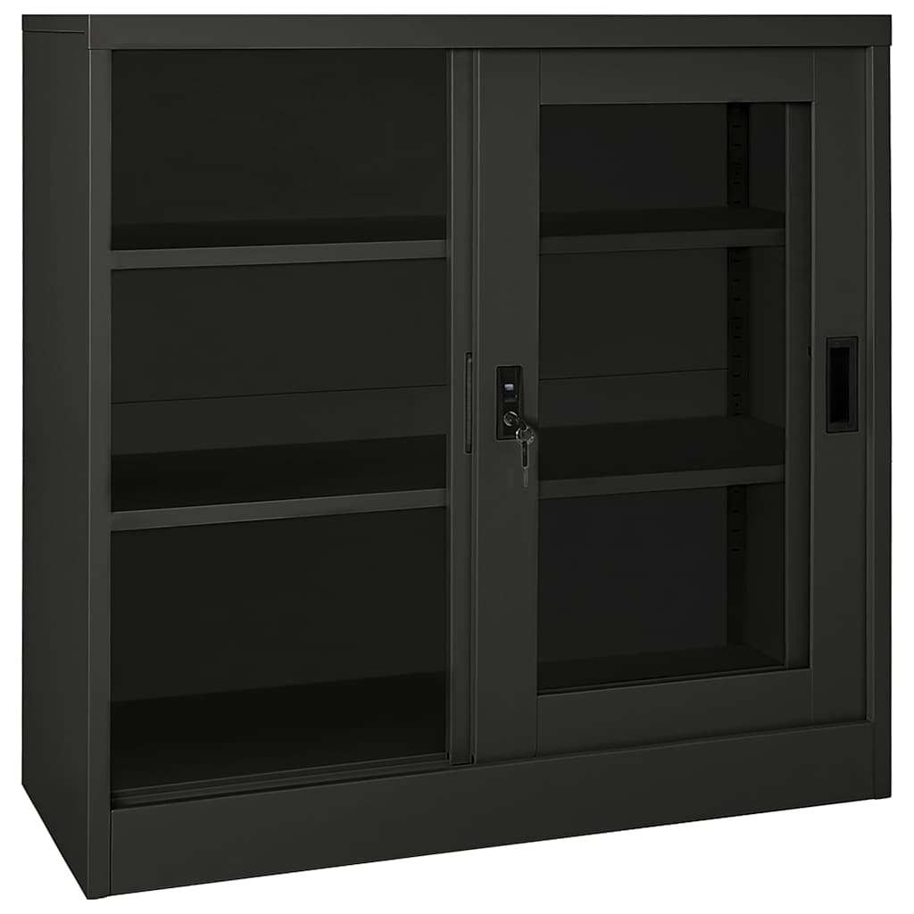 Schrank mit Schiebetür Anthrazit 90x40x90 cm Stahl