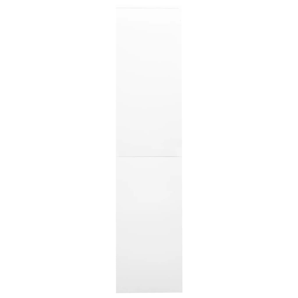 Armoire de bureau avec porte coulissante blanche 90x40x180 cm en acier