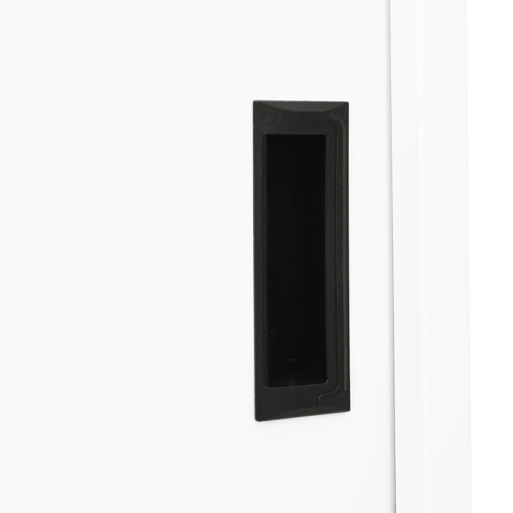 Armoire de bureau avec porte coulissante blanche 90x40x180 cm en acier