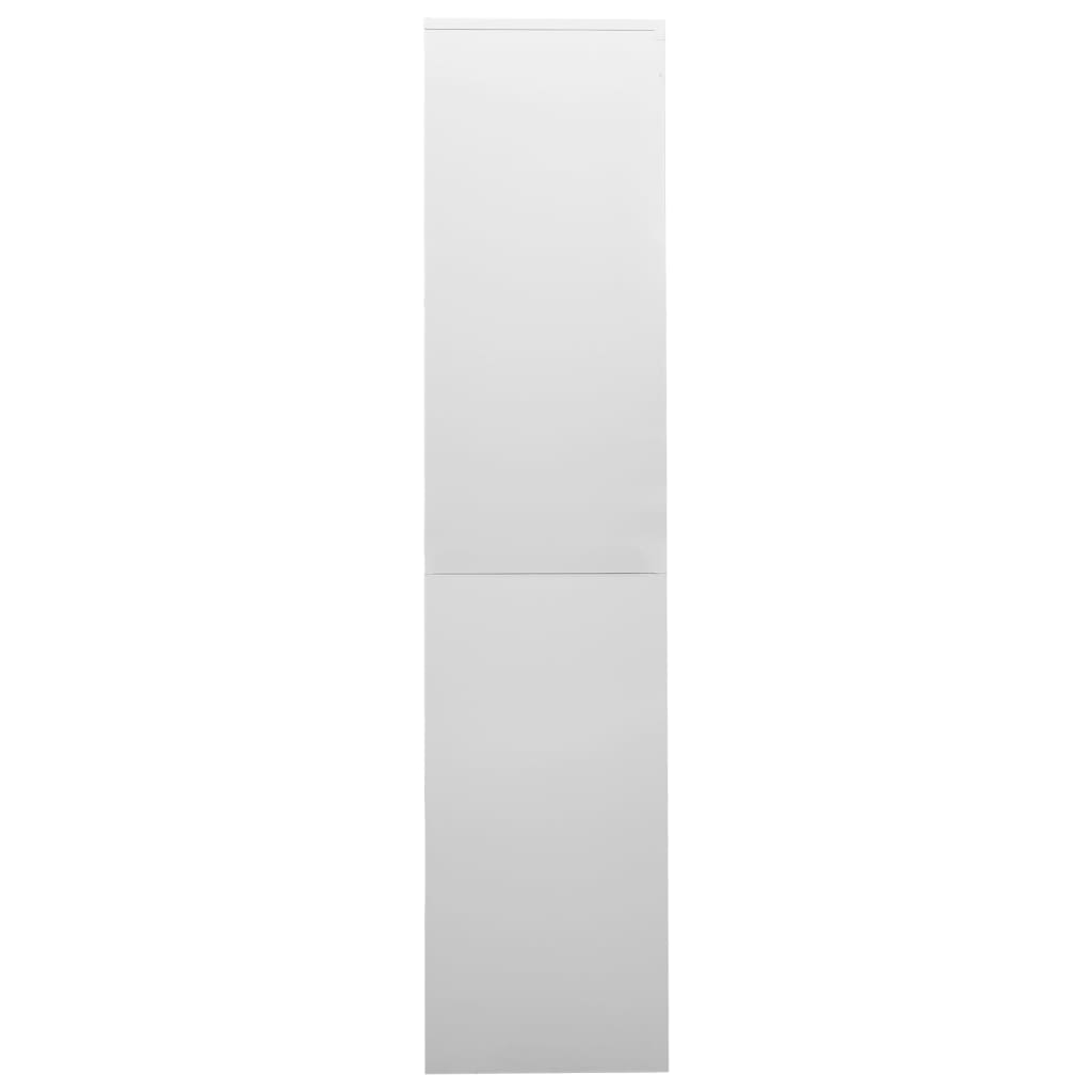 Armoire de bureau avec porte coulissante gris clair 90x40x180 cm en acier